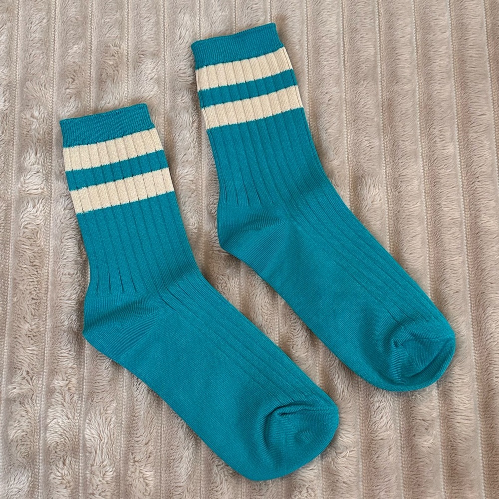 🧦 NWT FREE PEOPLE Le Bon Shoppe Her Varsity Socks in Jade